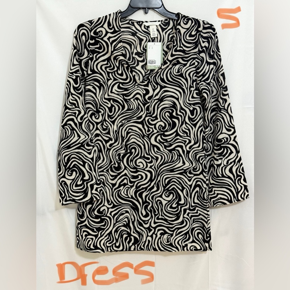 Black and White Patterned Dress